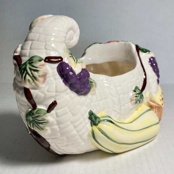 Vintage Ceramic Fall Thanksgiving Cornucopia Table Centerpiece Decor Planter - Picture 7 of 16